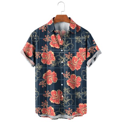 Hibiscus Resort Style Casual Short Sleeve Shirt